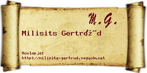 Milisits Gertrúd névjegykártya